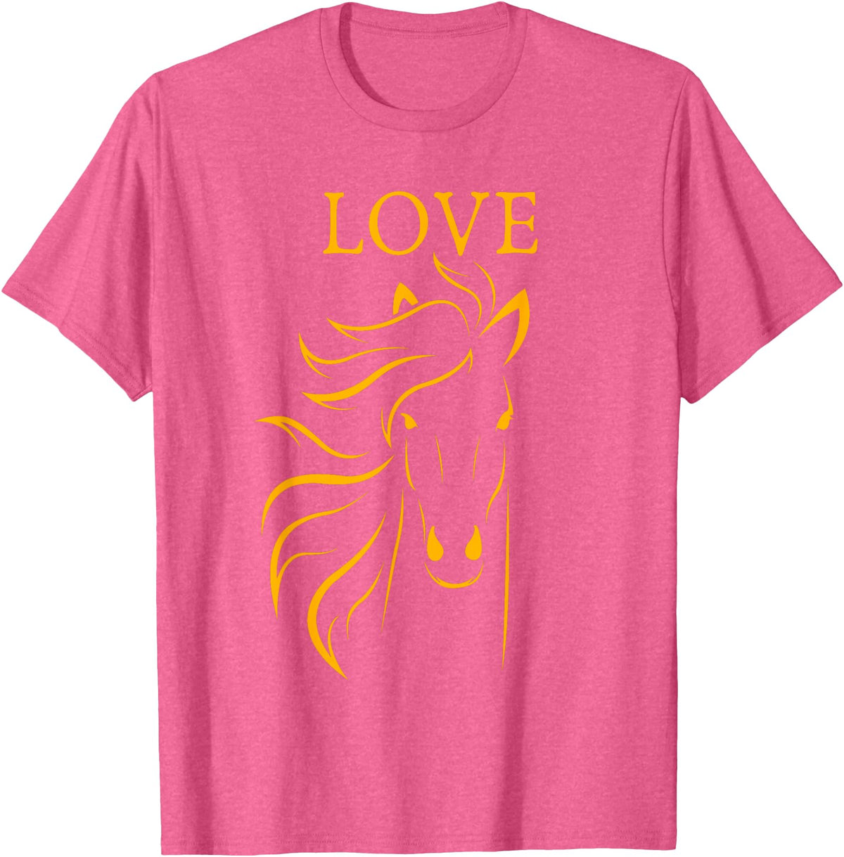 I Love Horses Shirts and Gifts Women and Girls Stylish Love Horse Head T-Shirt - Pink Heather