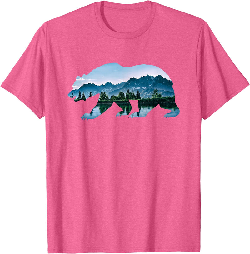 Retro National Park Shirts Bear Vintage National Park Bear Wildlife Mountains T-Shirt - Pink Heather