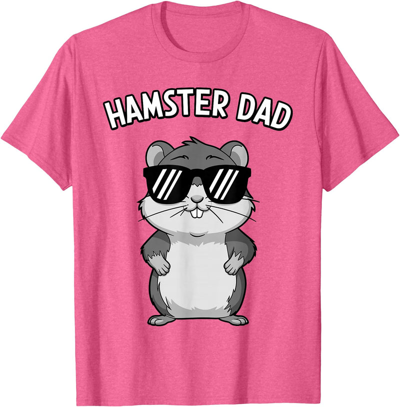 Funny Hamster Design for Men Dad Boys Animal Hamster Lover T-Shirt - Pink Heather