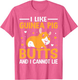 Cute and funny guinea pig gifts I like guinea pig butt and I can't lie T-Shirt - Pink Heather