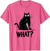 Cat Owners Black Cat What? Black Cat Murderous Cat With Knife Black Cat T-Shirt