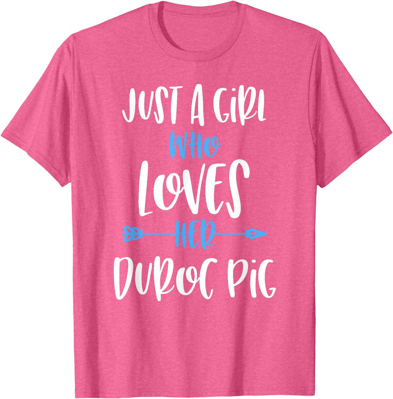 Angry Ant Graphics - Duroc Pig Just a Girl Who Loves Her Duroc Pig T-Shirt - Pink Heather