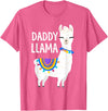 Birthday Llama Shirts Gift Daddy Llama Funny Father's Day Shirt Men, Dad, Dad Birthday T-Shirt - Pink Heather