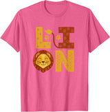 SHIRTSIDE Lion Lion Wild Animal Lover T-Shirt - Pink Heather