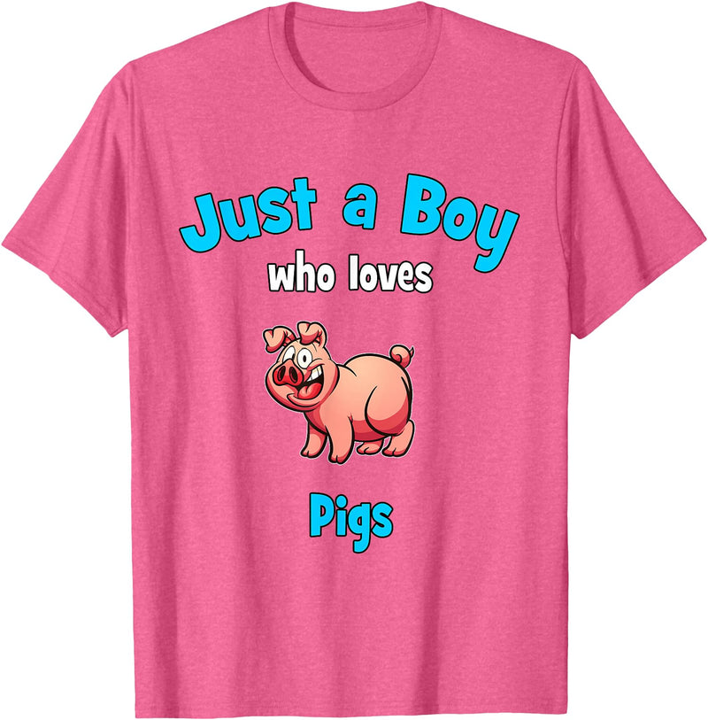 Boys Pig Shirts & Gifts for Kids Pig Shirt for Boys | Children's Pig T-Shirt - Pink Heather