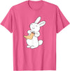 Lucky White Rabbit Human Foot T-Shirt in Pink Heather