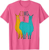 Funny Llama T-Shirt Como Te Llamas Funny Spanish Joke Llama Shirt Tee T-Shirt - Pink Heather
