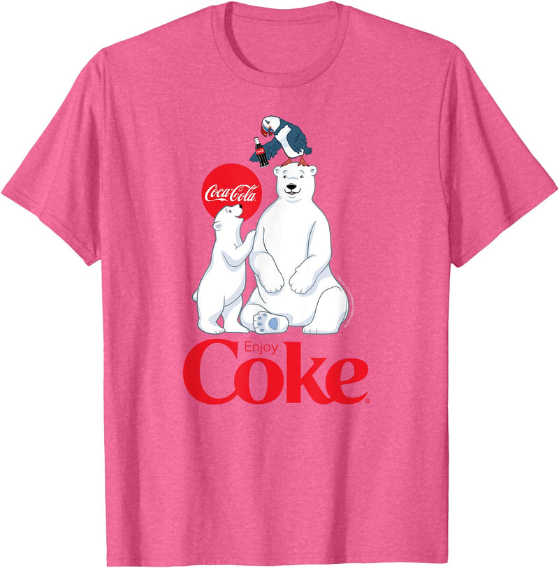Coca-Cola Company Coca-Cola - Polar Bears and Coca-Cola T-Shirt - Pink Heather