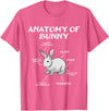 Funny Bunny Rabbit Anatomy Cute Rabbit Humor Joke T-Shirt in Pink Heather