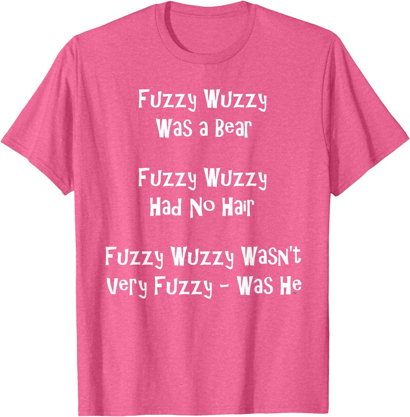 Speech Therapist Gifts - Tongue Twisters! Fuzzy Wuzzy Was a Bear... Best Tongue Twister Gift T-Shirt - Pink Heather