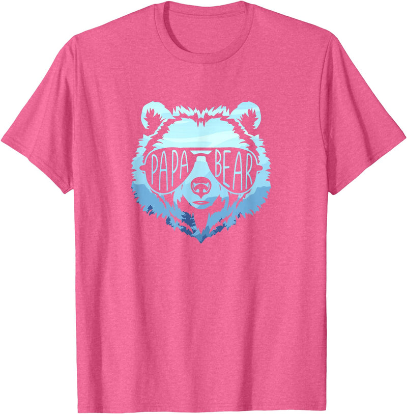 papa Grizzly in sunglasses Papa Bear Vintage Graphic T-Shirt - Pink Heather