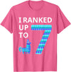 I Ranked Up to 7 Birthday Video Game Llama Piñata Birthday T-Shirt - Pink Heather