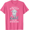 Killed by Rabbit Are Low but Never Zero Bunny Lover T-Shirt in Pink Heather