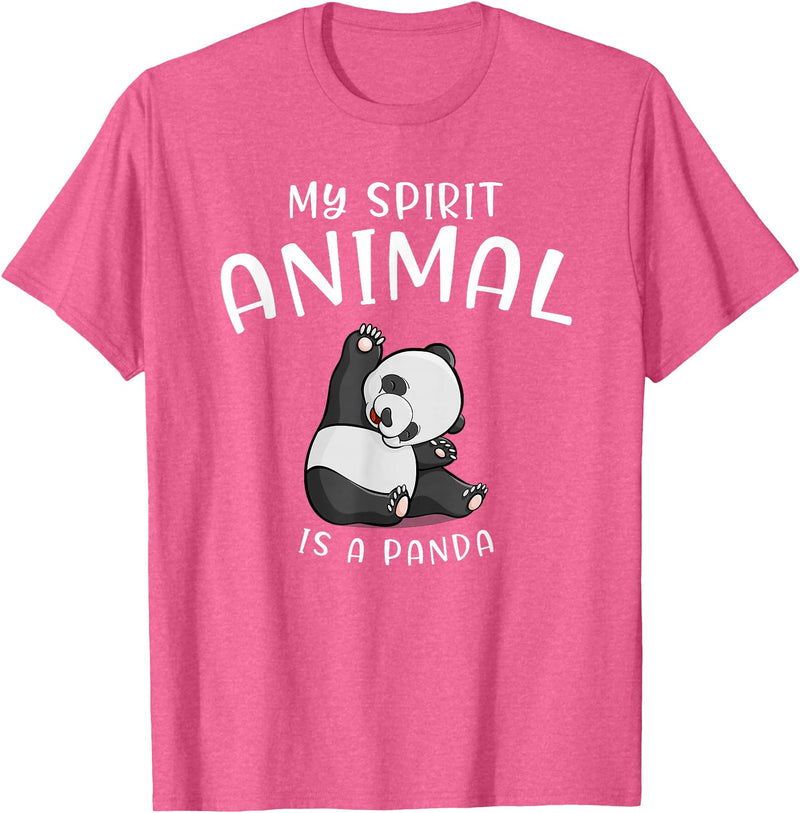 Animal Shirt Gifts for Birthday My Spirit Animal is A Panda Panda Bear SHIRTAnimal Lover Tee T-Shirt - Pink Heather