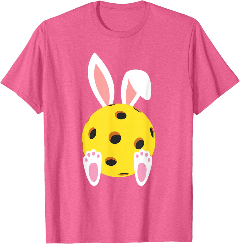 Cute Rabbit Lover Bunny Graphic T-Shirt (Black) in Pink Heather