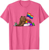 Free Hug LGBT Gay Transgender Pride Support Gift Bear Mom Free Hug LGBT Gay Transgender Pride Accepting Shirt T-Shirt - Pink Heather