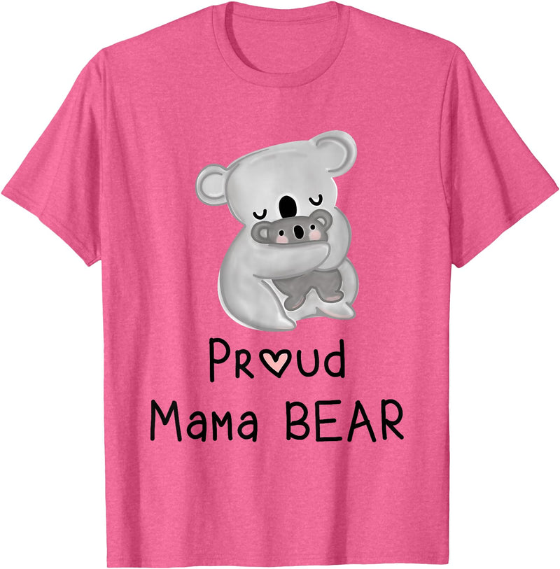 Koalaslifestyle Cute Koala Mama Bear and Baby, Mothers Day Gifts T-Shirt - Pink Heather