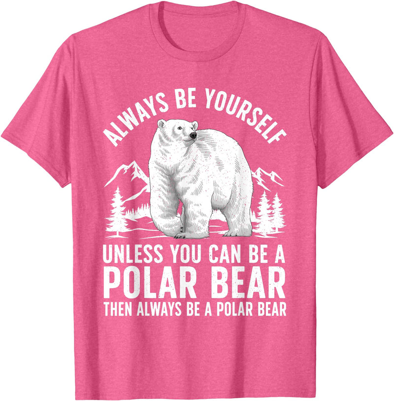 Polar Bear Gift Polar Bear Accessories & Stuff Cool Polar Bear Design For Men Women Animal Polar Bear Lover T-Shirt - Pink Heather