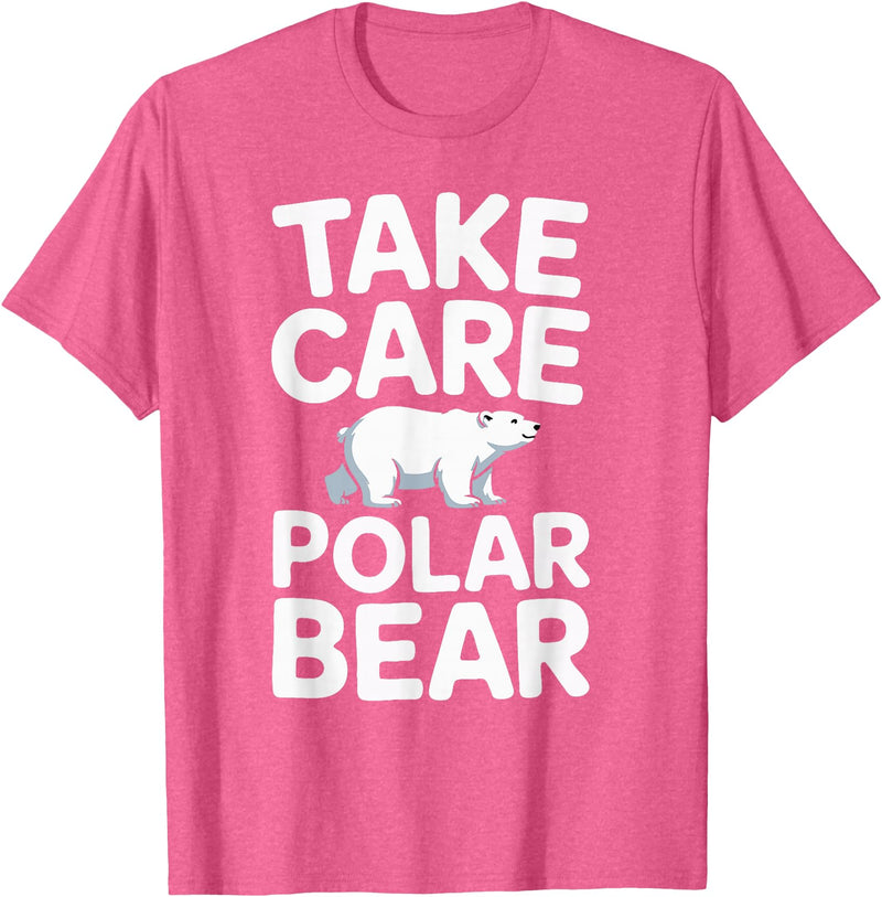 Humdinger Tees Take Care Polar Bear T-Shirt - Pink Heather