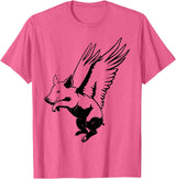 Flying Pig Funny Animals Flying Pig with Wings Fly Pig Lovers T-Shirt - Pink Heather