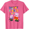Peppa Pig Muddy Puddles Jump! Peppa & George Having Fun T-Shirt - Pink Heather