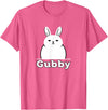 Gubby Rabbit Anime Funny Character Cute Grumpy Bunny T-Shirt in Pink Heather