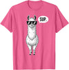 Funny Llama lover Co Alpaca Llama with Sunglasses Sup T-Shirt - Pink Heather