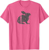 Rabbit Vintage Design - Rabbit Print T-Shirt in Pink Heather