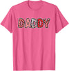 Retro Christmas Valentine Matching Family Tees Hearts Buffalo Plaid Dad Daddy Valentines Day T-Shirt - Pink Heather