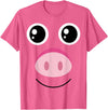 Cute Pig Face Halloween Outfit Groups Gifts Idea Funny Pig Face Swine Halloween Costume For Couples & Family T-Shirt - Pink Heather