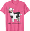 Funny Awesome Cow T-Shirts Nice Moostache - Funny Cow With Mustache T Shirt T-Shirt - Pink Heather
