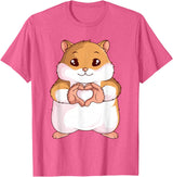 Hamster Lovers Girls Ladies T-Shirt - Pink Heather