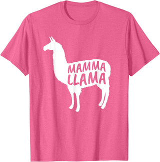 Mamma Llama T Shirt Mamma Llama Tshirt Alpaca Lover Shirt T-Shirt - Pink Heather