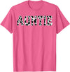 Cow Pattern Print Family Matching Birthday Apparel Cow Auntie Birthday Family Matching Girl Boy Farm Birthday T-Shirt - Pink