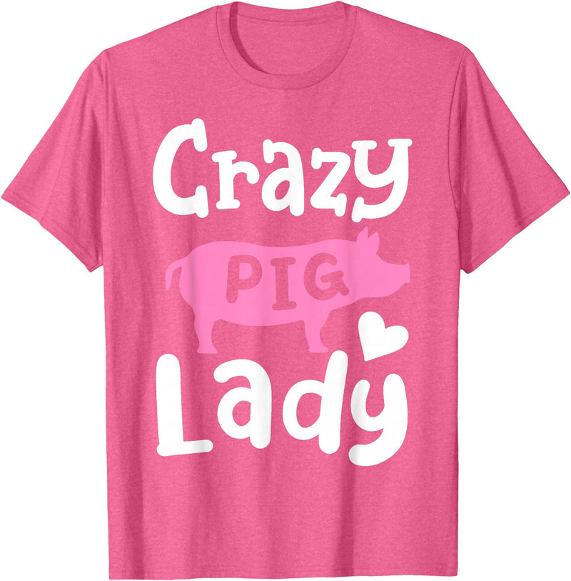 Pig Farm Store Co. Pig Crazy Pig Lady T-Shirt - Pink Heather