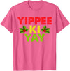 Yippee-Ki-Yay Design Unisex-Adults Funny Christmas T-Shirt, Black, Small - Pink Heather