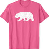 CALIFORNIA REPUBLIC GRIZZLY BEAR APPAREL California Grizzly Bear State Flag CALI Republic Silhouette T-Shirt - Pink Heather