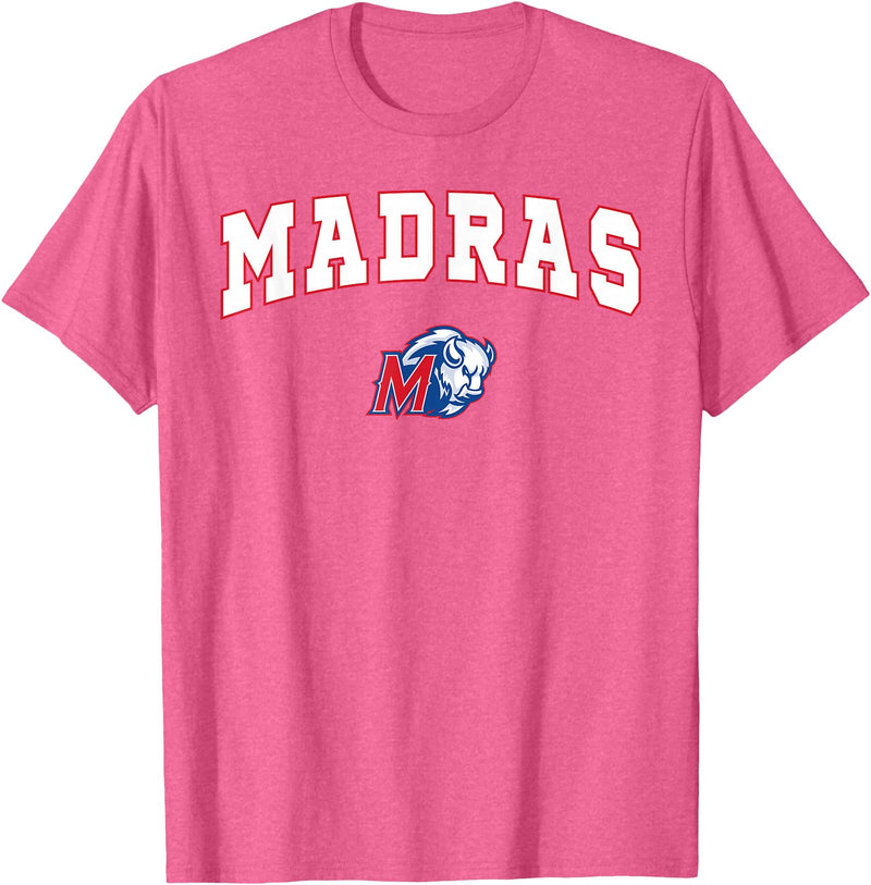 Official High School Fan Gear Madras High School White Buffalo T-Shirt - Pink Heather