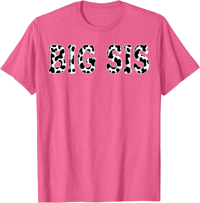 Cow Pattern Print Family Matching Birthday Apparel Cow Big Sis Birthday Family Matching Girl Boy Farm Birthday T-Shirt -