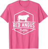 Funny Farmer Gift for Red Angus Cattle Cow Farmer - Red Angus Cattle T-Shirt - Pink Heather