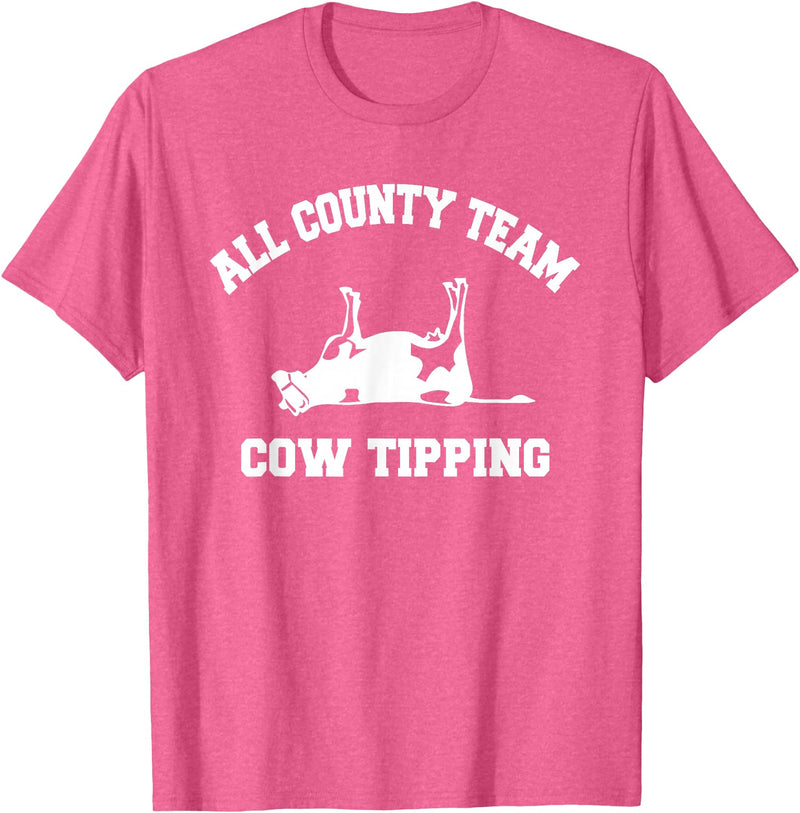 Goodtogotees All County Team Cow Tiping T-Shirt T-Shirt - Pink Heather