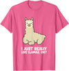 Llama Gifts For Llama Lovers Llama Lover I Just Really Like Llamas, OK Funny Llama T-Shirt - Pink Heather