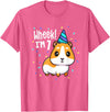 Guinea Pig Birthday by Joy Haus Guinea Pig Birthday Party Wheek Kids 7 Year Old 7th Outfit T-Shirt - Pink Heather