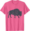 Bison Lover Gifts Wildlife I Bison Natural Reserve Vintage Buffalo I Distressed Bison T-Shirt - Pink Heather