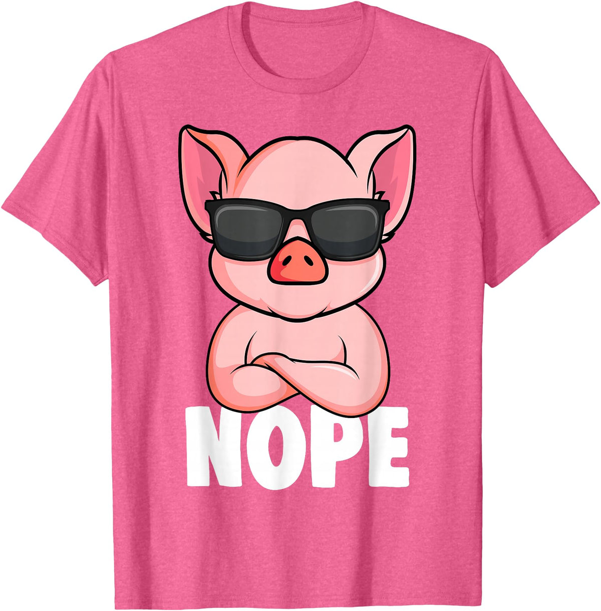 Funny Pig Lover & Owner Gift Ideas Pigs Nope Pig Children Girls Pig T-Shirt - Pink Heather
