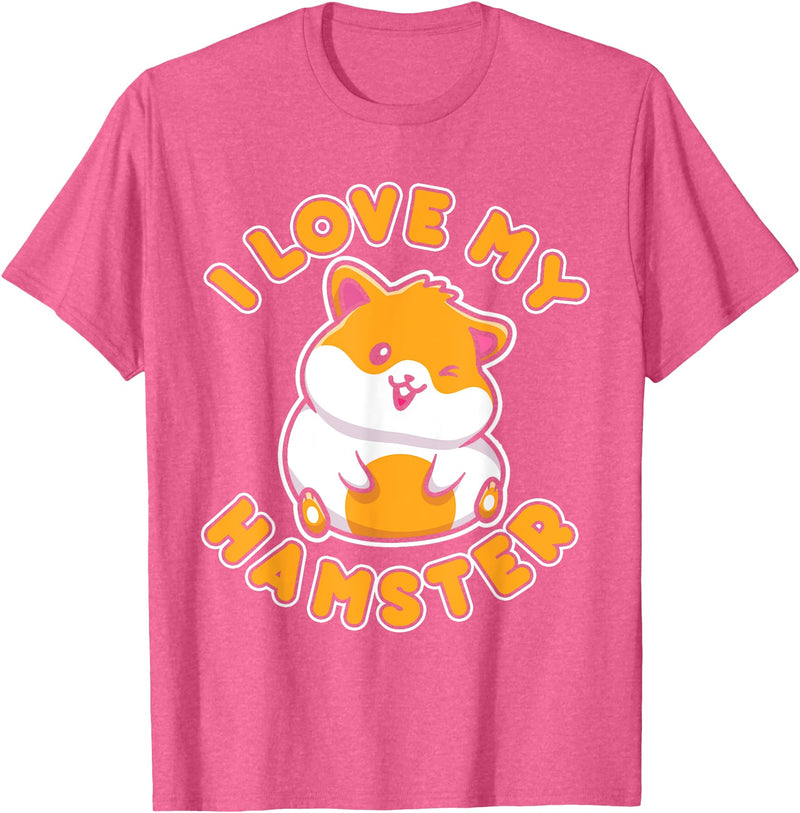 I Love My Hamster T-Shirt - Pink Heather