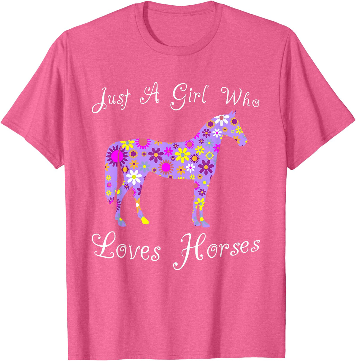 Cartba Horse Co. Fun Cute Just A Girl Who Loves Horses T-Shirt - Pink Heather