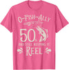 Fishing Birthday Fisherman Matching Family Mom Dad O-Fish-Ally 50th Fishing Birthday T-Shirt - Pink Heather