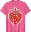 Halloween Shirts For Women Men Kids Boys Girls Halloween Pixel Strawberry 80s Video Game Costume Men Women T-Shirt - Pink
