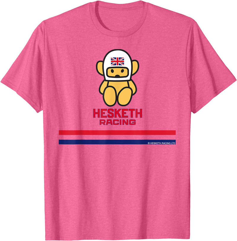 Hesketh Racing Logo World Champion Team Stripes Mascot Retro T-Shirt - Pink Heather
